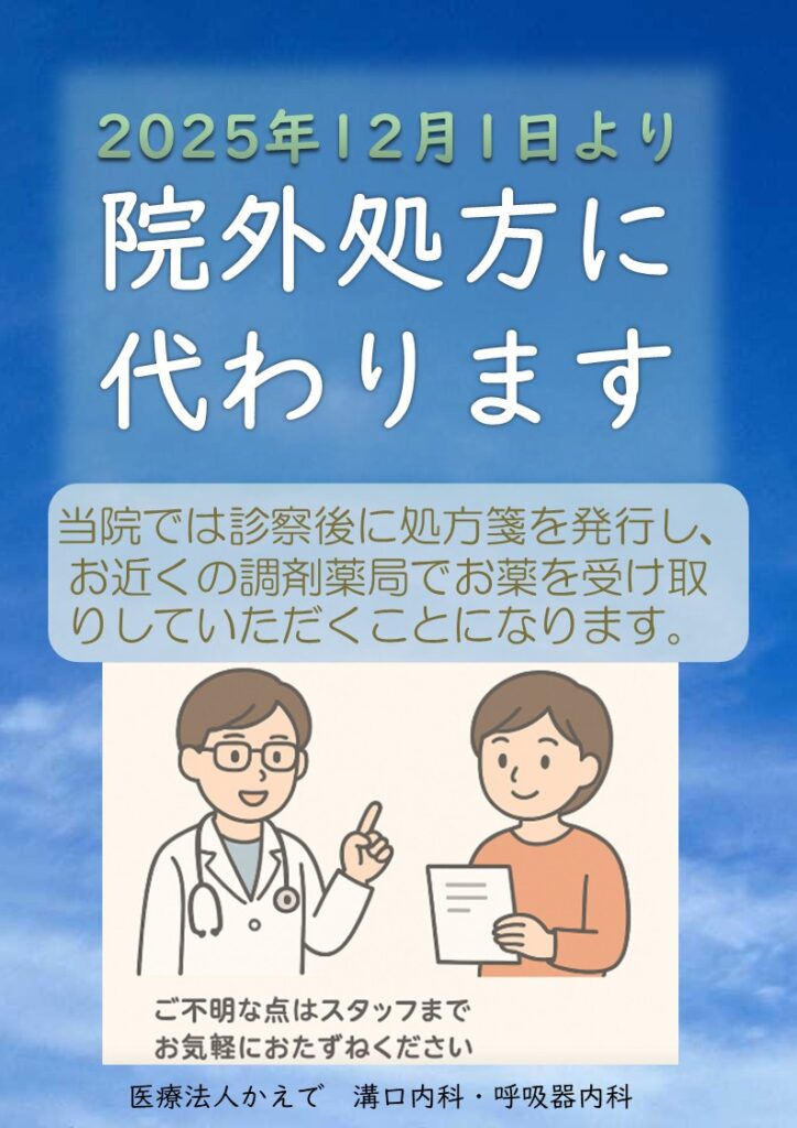 2025年12月1日より「院外処方」へ変更いたします。
